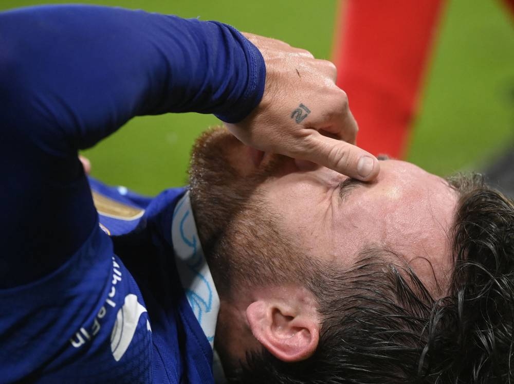 Chelsea’s Ben Chilwell reacts after sustaining an injury during the match against Dinamo Zagreb at Stamford Bridge in London, November 2, 2022. — Reuters pic
