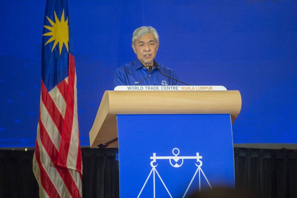 BN chairman Datuk Seri Ahmad Zahid Hamidi said BN’s opponents continued to peddle falsehoods to conceal their weaknesses and failures to garner support. — Picture by Shafwan Zaidon