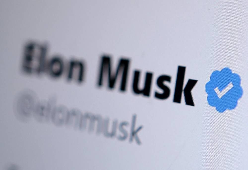 Elon Musk Twitter account verification badge is seen in this illustration taken November 4, 2022. — Reuters pic
