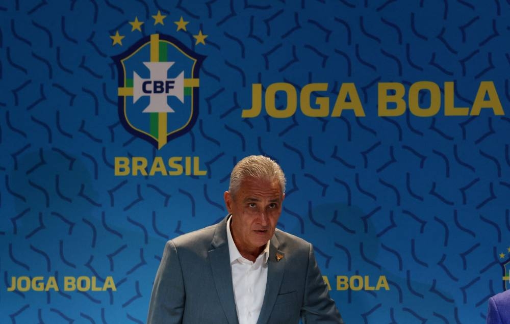 Brazil coach Tite during the announcement of Qatar World Cup squad in Rio de Janeiro November 7, 2022. — Reuters pic