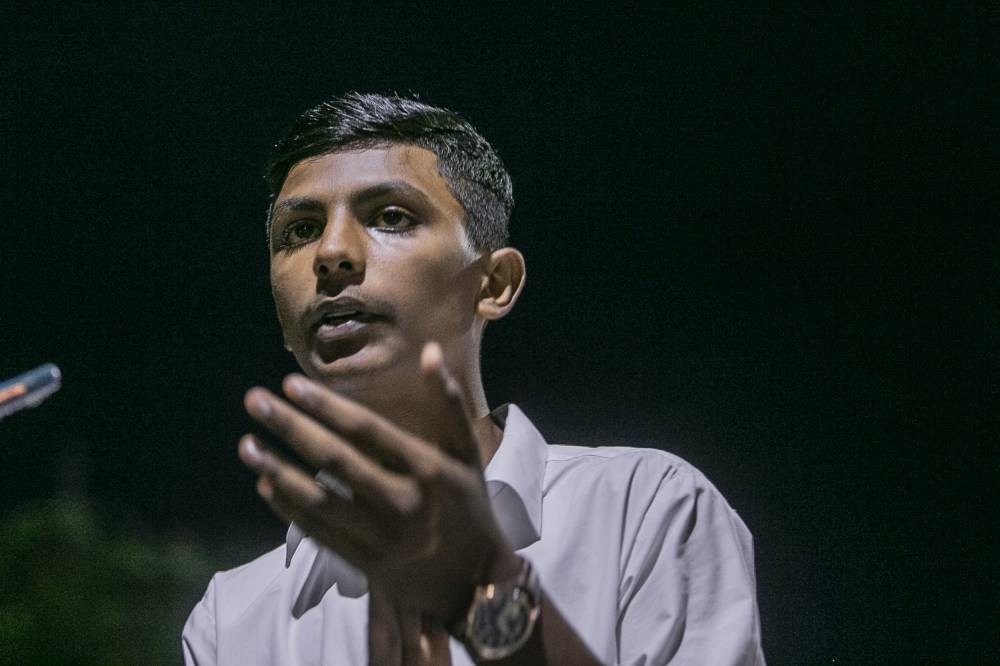 Student A. Arun attends ceramahs to understand Malaysia’s politics better. — Picture by Hari Anggara