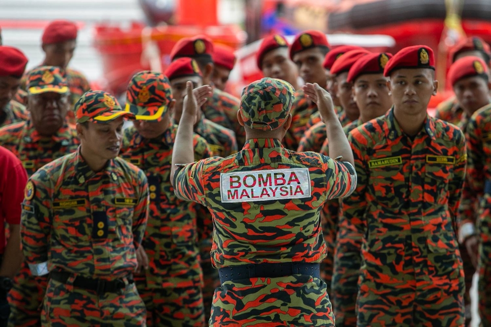 Fire and Rescue Department personnel at headquarters in Putrajaya, September 22, 2022. —   Picture by Devan Manuel.