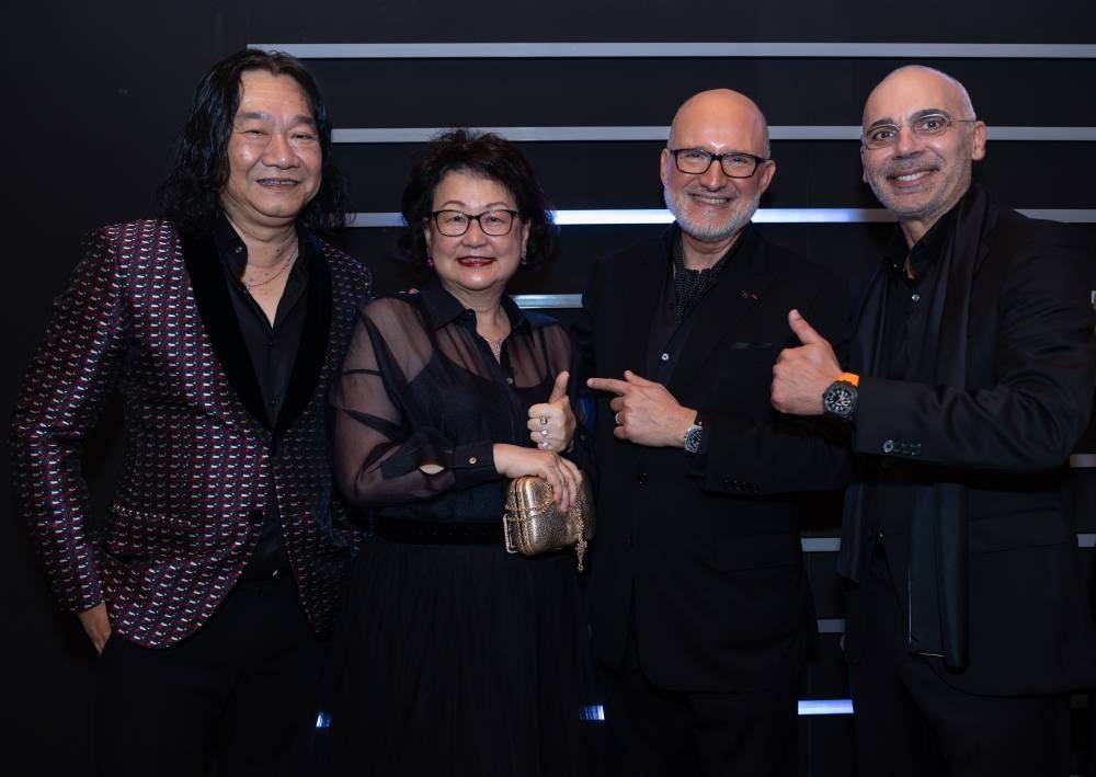 From left: Tong Chee Wei, guest Datuk Joyce Yap, Rosillo and Belamich at an evening party to celebrate the launch of BR-X5. — Photo courtesy of Bell & Ross