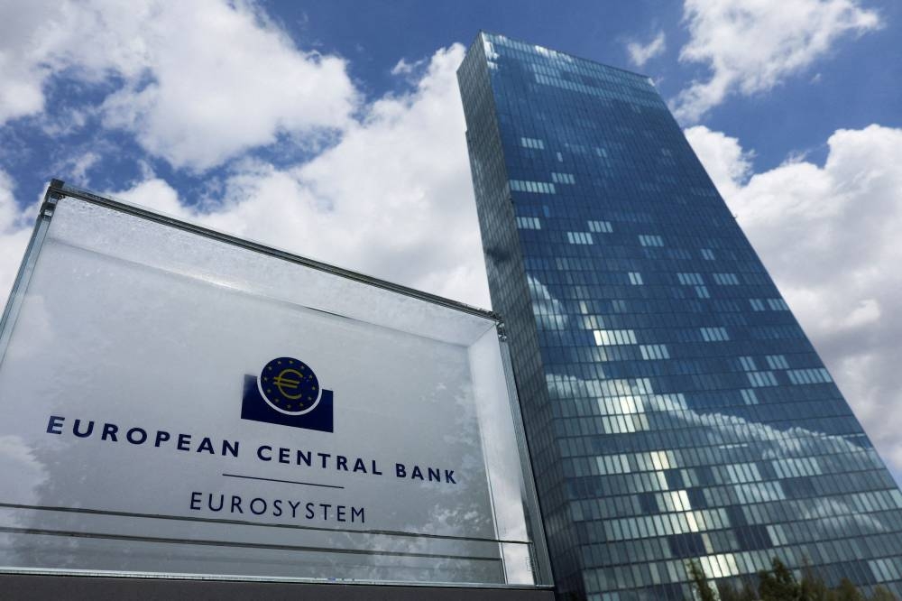 Signage is seen outside the European Central Bank (ECB) building, in Frankfurt, Germany, July 21, 2022. — Reuters pic