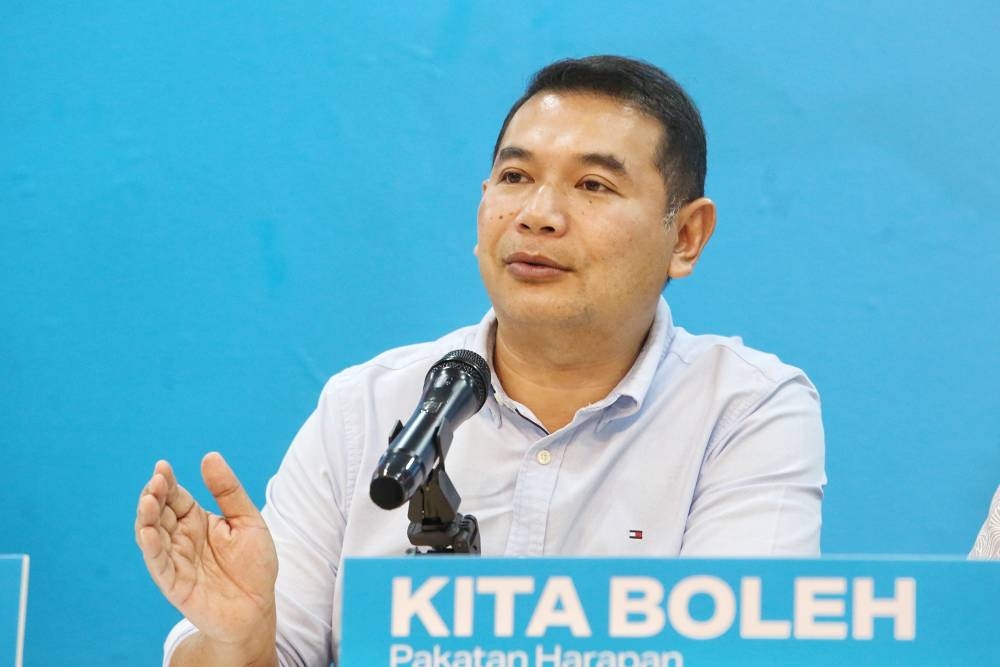 PKR deputy president Rafizi Ramli at a press conference at the PKR headquarters. November 7, 2022. — Picture by Choo Choy May