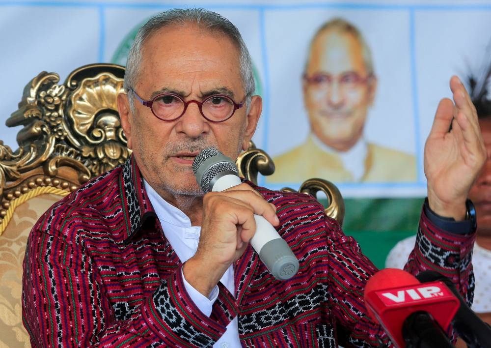 Independence leader and Nobel laureate Jose Ramos-Horta speaks during his victory declaration in East Timor's presidential election in Dili, East Timor April 21, 2022. ― Reuters file pic 