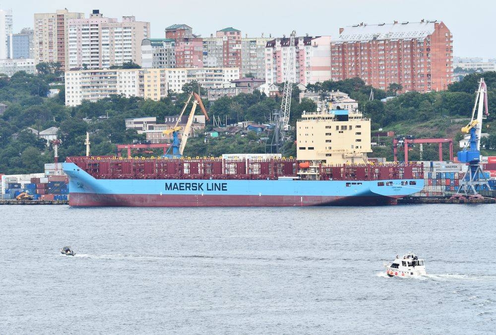 File photo of the Venta Maersk in the Russian port of Vladivostok as it prepares to set off on its Arctic voyage, Russia, August 22, 2018. ― Reuters pic