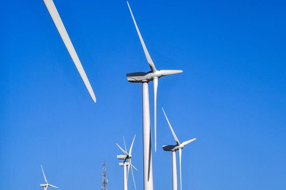 This picture taken on October 20, 2022 shows a view of wind turbines in the locality of el-Alia near Bizerte, the northernmost point of Tunis and the African continent. — AFP pic