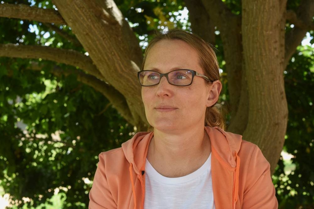 Alba Brandt, co-founder of the Green School South Africa campus, poses for a photograph on campus located close to Paarl, about 60km from Cape Town, on November 7, 2022. — AFP pic