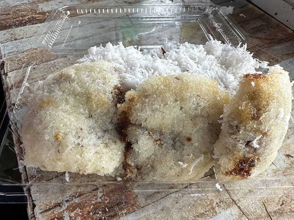 As it's fashioned from grated cassava or 'ubi kayu', 'putu halba' has a rougher appearance and it's slightly chewier in texture. — Pictures by Lee Khang Yi