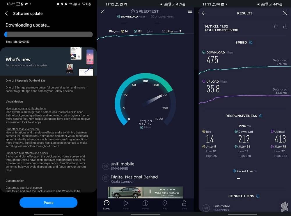 Unifi Mobile 5G on Samsung Galaxy S21 Ultra 5G.