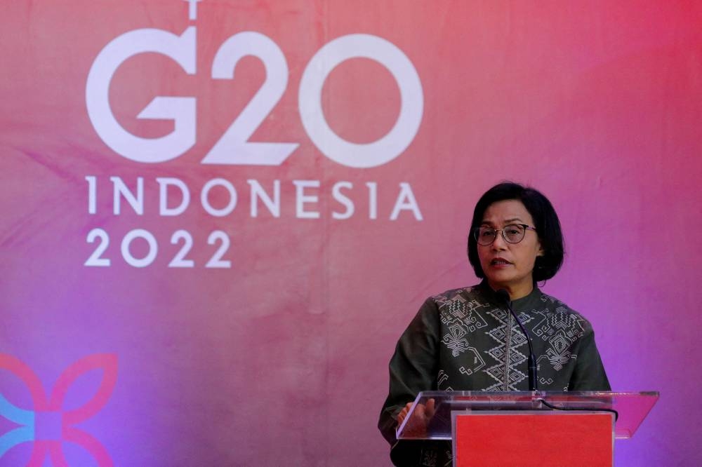 Indonesian Finance Minister Sri Mulyani Indrawati speaks during the launching of the pandemic fund, ahead of the G20 Summit in Nusa Dua, Bali, Indonesia, November 13, 2022. — Reuters pic