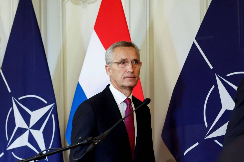 Nato Secretary General Jens Stoltenberg said it was up to Ukraine to decide on acceptable terms for peace talks. — Reuters pic