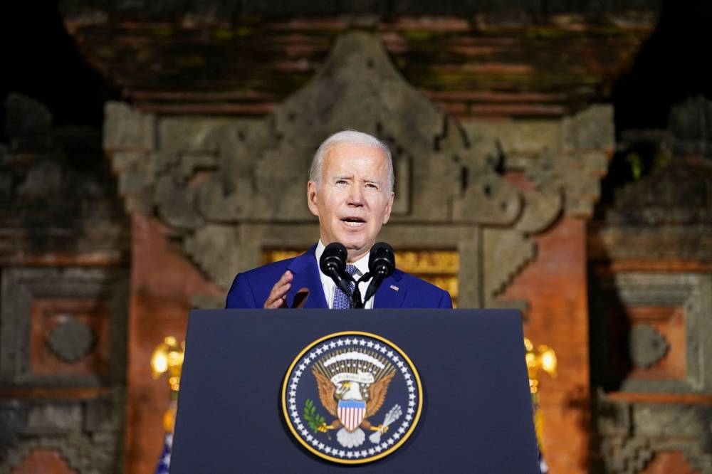 US President Joe Biden speaks during a news conference following his meeting with Chinese president Xi Jinping, ahead of the G20 leaders' summit, in Bali, Indonesia, November 14, 2022. — Reuters pic
