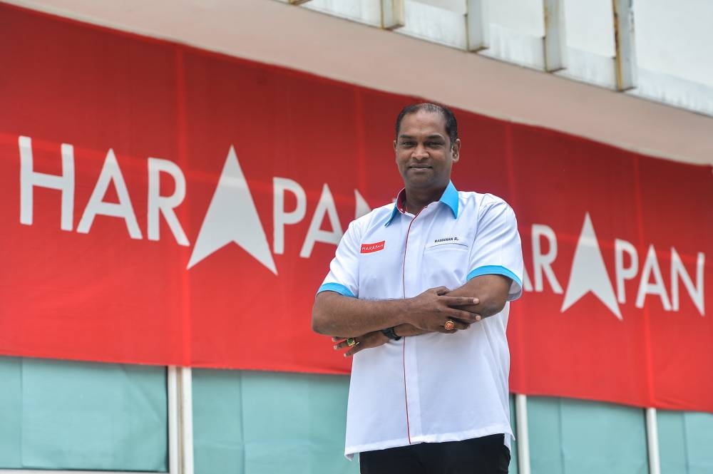Pakatan Harapan candidate for Sg Buloh, Datuk R. Ramanan, speaks during an interview with Malay Mail in Shah Alam November 14, 2022. ― Picture by Miera Zulyana