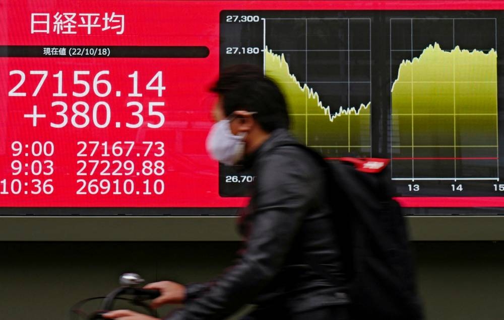 Japan's Nikkei was little changed, recovering from early, Wall Street-inspired losses, while the broader Topix index was up 0.4 per cent. — AFP pic