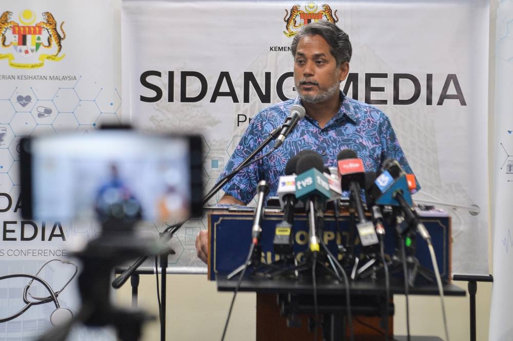 Caretaker health minister Khairy Jamaluddin speaks during a press conference at Hospital Sungai Buloh November 17, 2022. — Picture by Miera Zulyana