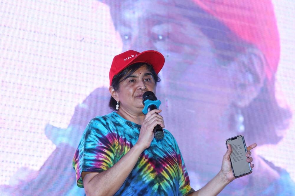Datuk Ambiga Sreenevasan delivers a speech during the Pakatan Harapan ceramah grand finale Damansara in Kelana Jaya Stadium carpark, November 18, 2022. — Picture by Choo Choy May
