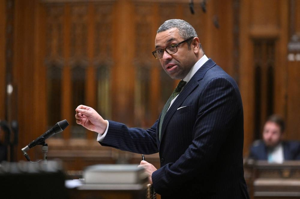 British Foreign Secretary James Cleverly speaks at the House of Commons in London, Britain, November 16, 2022. — UK Parliament/Jessica Taylor/Handout via Reuters 