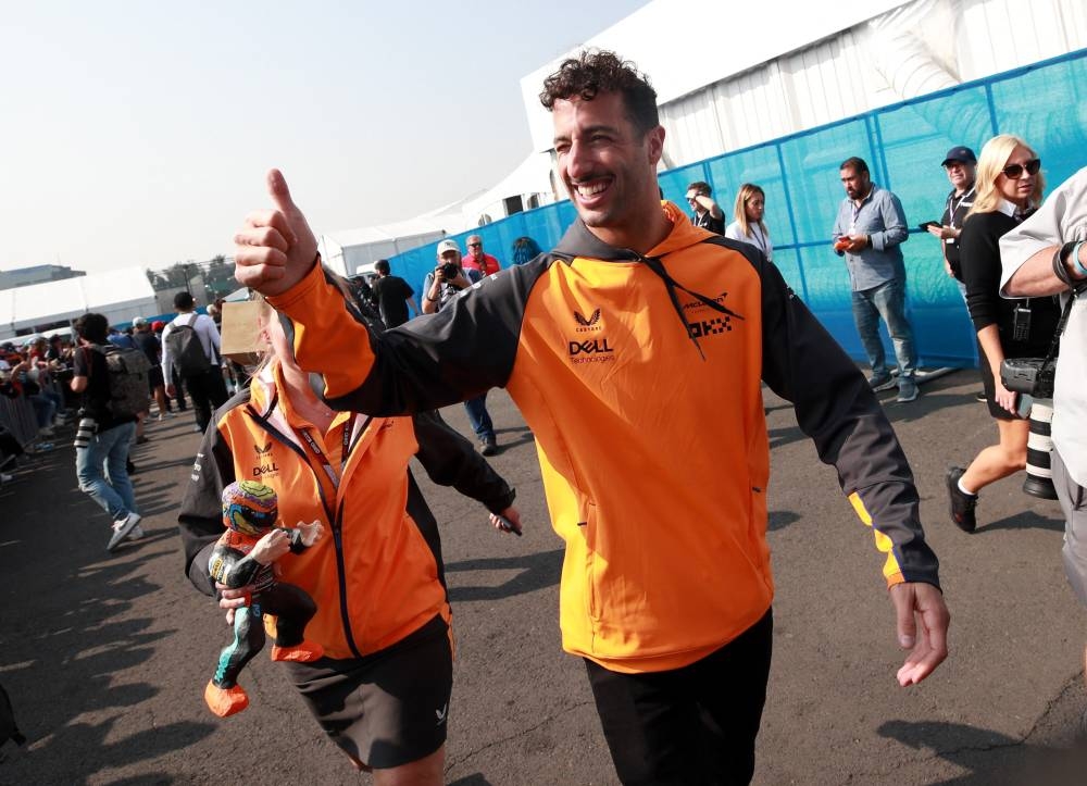 McLaren's Daniel Ricciardo ahead of practice at Autodromo Hermanos Rodriguez, Mexico City October 28, 2022. — Reuters pic