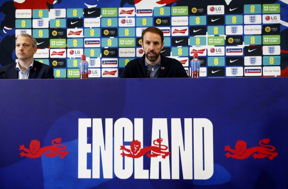 England manager Gareth Southgate speaks during a press conference at St. George's Park, Burton upon Trent November 10, 2022. — Reuters pic 