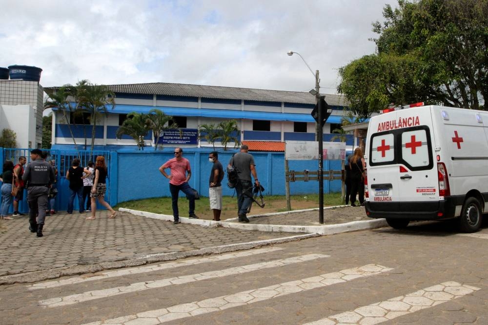 View of the Primo Bitti state school, one of two schools where a shooting took place, after an armed man opened fire, in Aracruz, Espirito Santo State, Brazil November 25, 2022. ― AFP pic