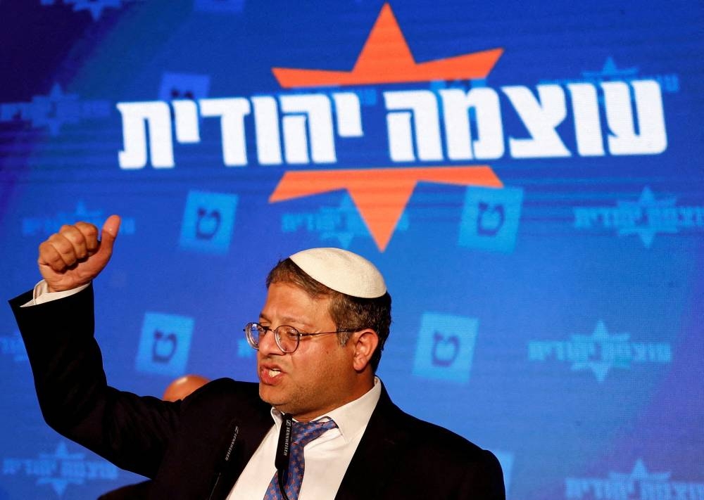 Jewish Power leader Itamar Ben-Gvir has claimed his position is more moderate now. — Reuters pic