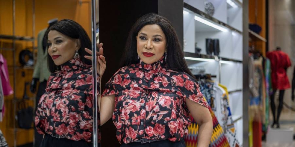 Precious Moloi-Motsepe poses for a portrait at the African Fashion International (AFI) boutique in Sandton. — AFP  pic