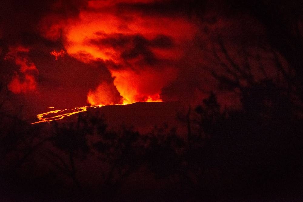 Mauna Loa erupts for the first time since 1984 on Hawaii Island November 28, 2022. — AFP pic