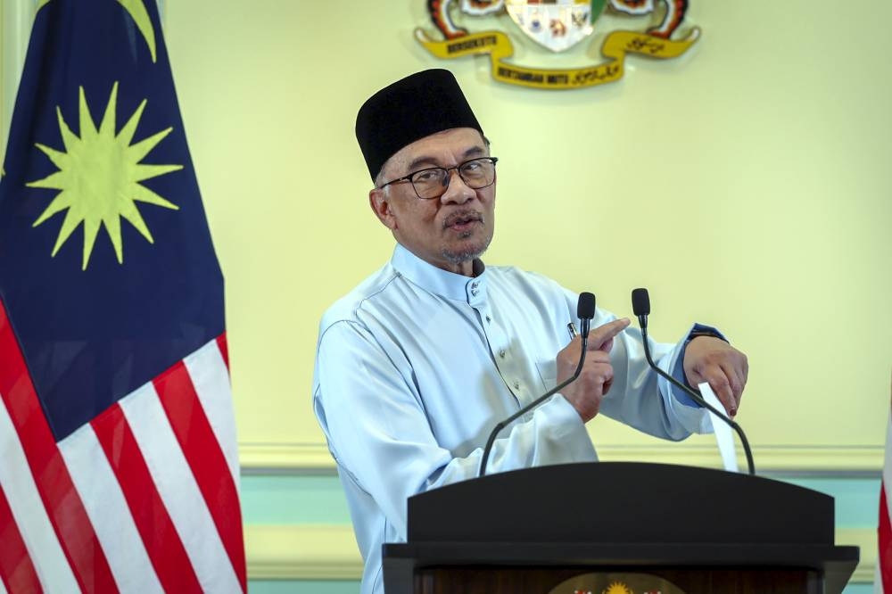 File photo of Prime Minister Datuk Seri Anwar Ibrahim during a press conference in Putrajaya, December 2, 2022. — Bernama pic