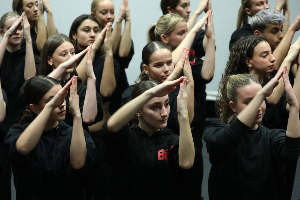Students perform a ‘murmuration’ dance that mimics the motion of a flock of birds at Bird College in Sidcup, south-east of London, on December 2, 2022. — AFP pic