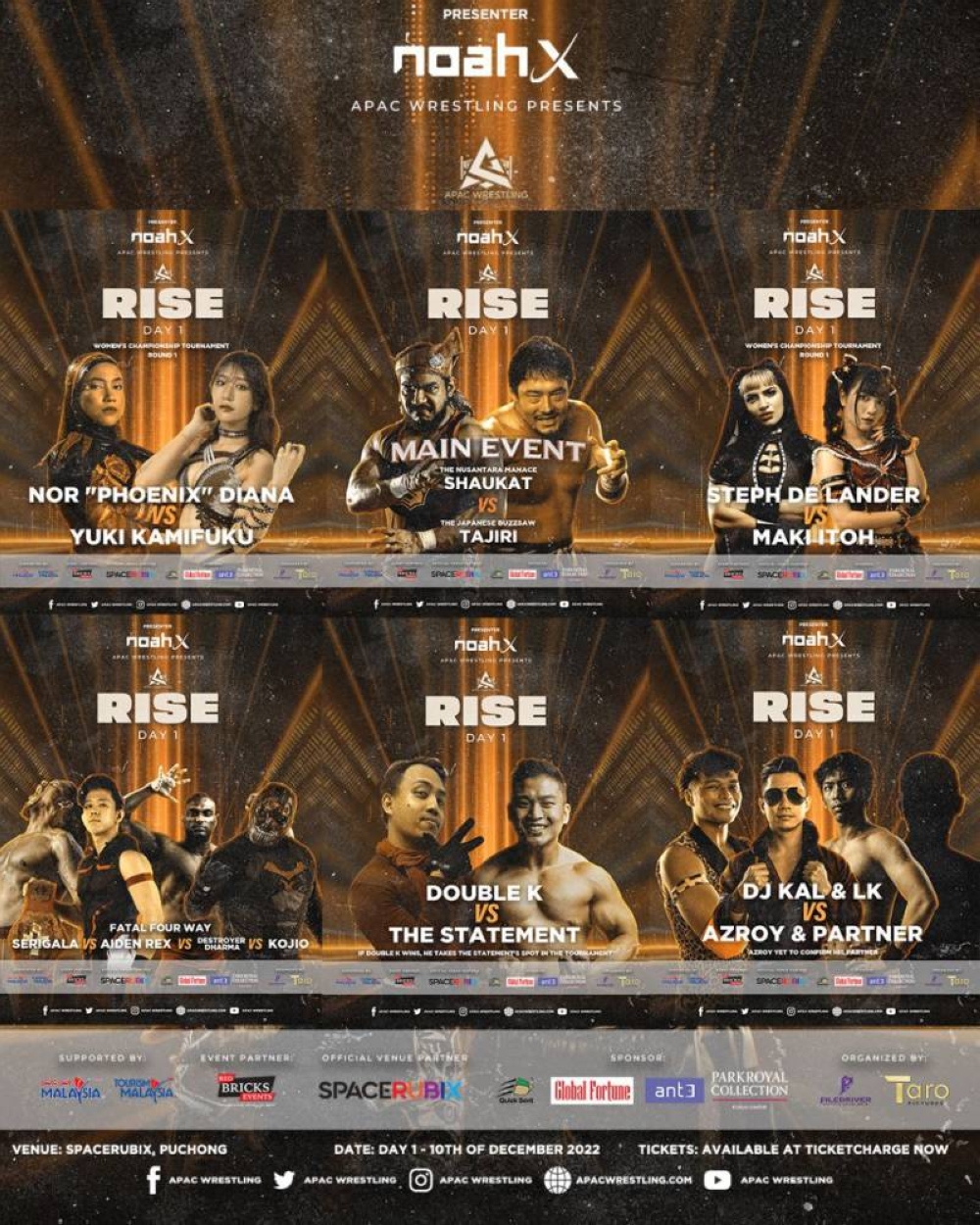 The match cards for day one of the Apac Wrestling Rise event. — Picture courtesy of Apac Wrestling