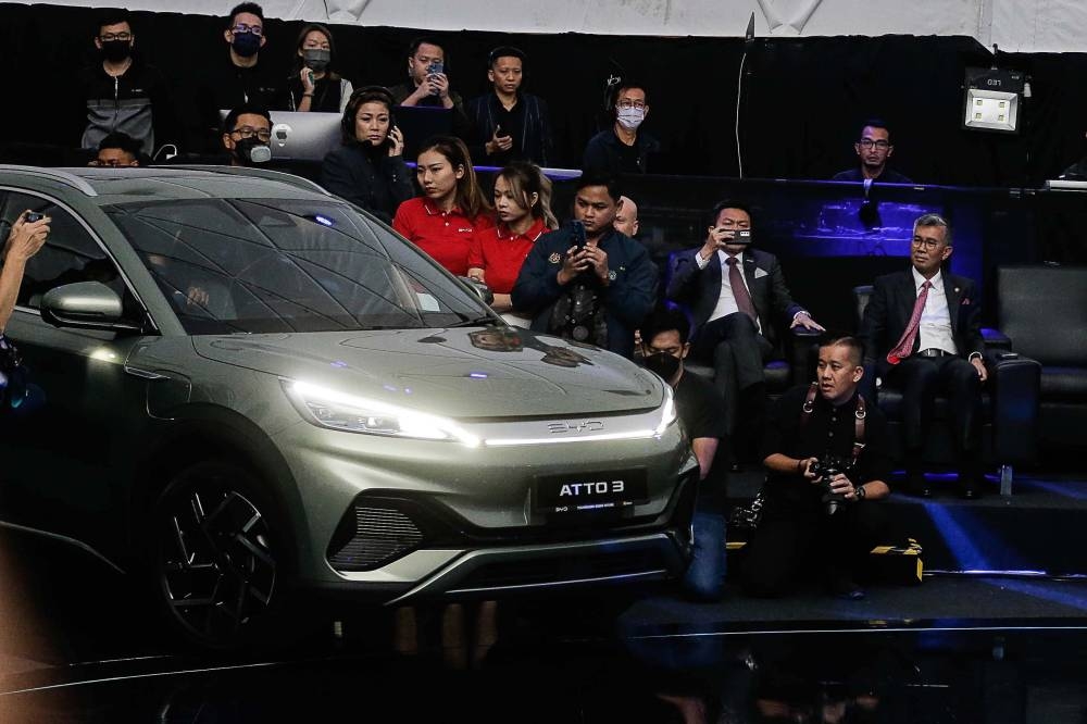 The New BYD Atto 3 during the unveiling ceremony at Bandar Malaysia, Sungei Besi, December 8, 2022. — Picture by Sayuti Zainudin