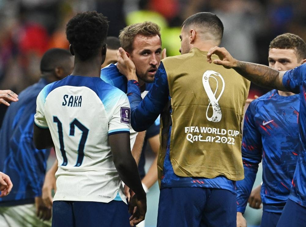 England's Harry Kane looks dejected after the match against France at the Al Bayt Stadium, Al Khor December 11, 2022. — Reuters pic