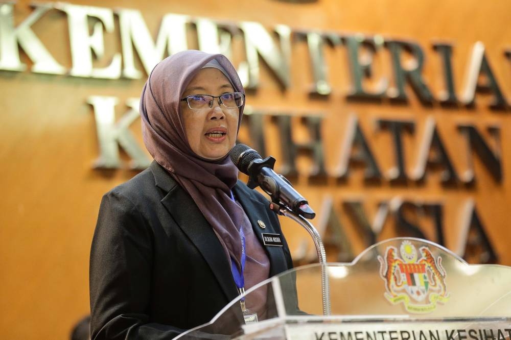 Health Minister Dr Zaliha Mustafa speaks at the Ministry of Health in Putrajaya December 12, 2022. ― Picture by Sayuti Zainudin