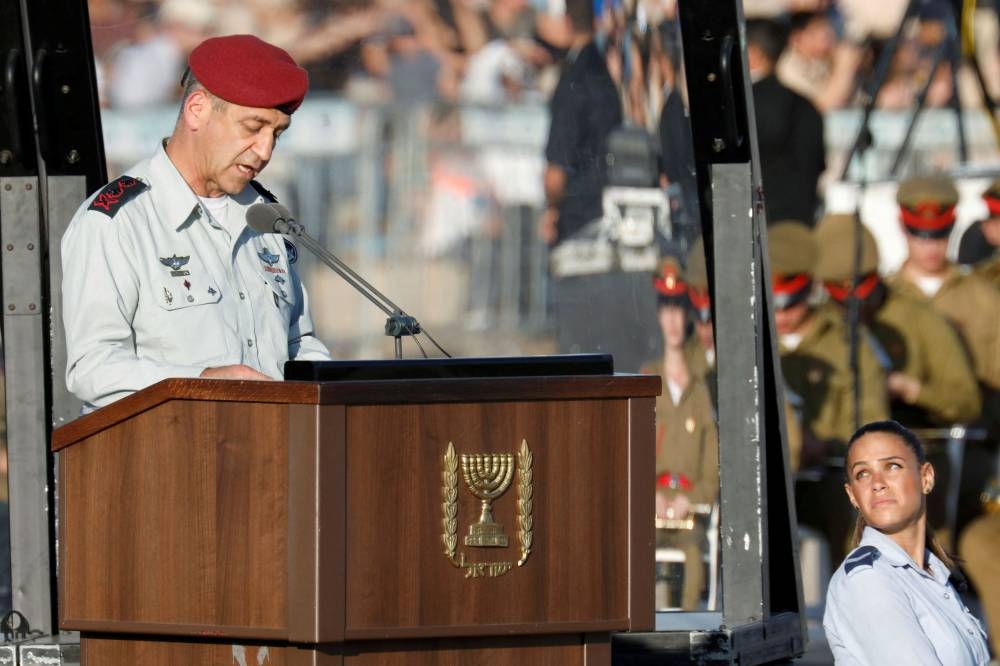 Israeli Chief of Staff Aviv Kohavi speaks at the Israeli Air Force pilots' graduation ceremony at Hatzerim air base in southern Israel June 27, 2019. — Reuters pic