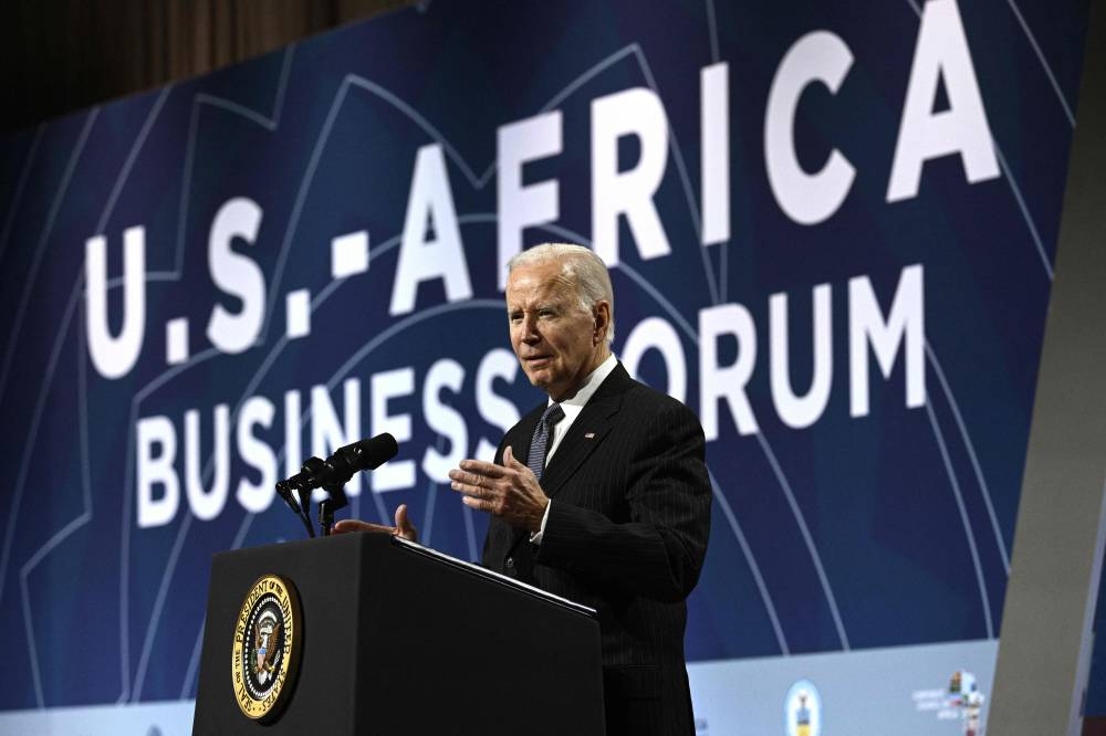 US President Joe Biden speaks at the US-Africa Business Forum during the US-Africa Leaders Summit at the Walter E. Washington Convention Centre in Washington December 14, 2022. — AFP pic