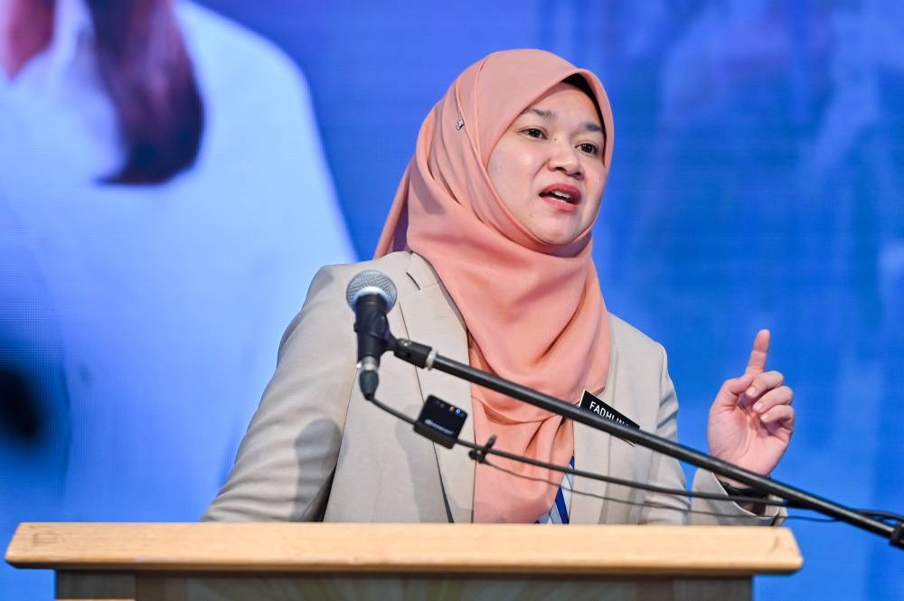 Education Minister Fadhlina Sidek speaks during a press conference at the Ministry of Education in Putrajaya, December 15, 2022. — Picture by Shafwan Zaidon