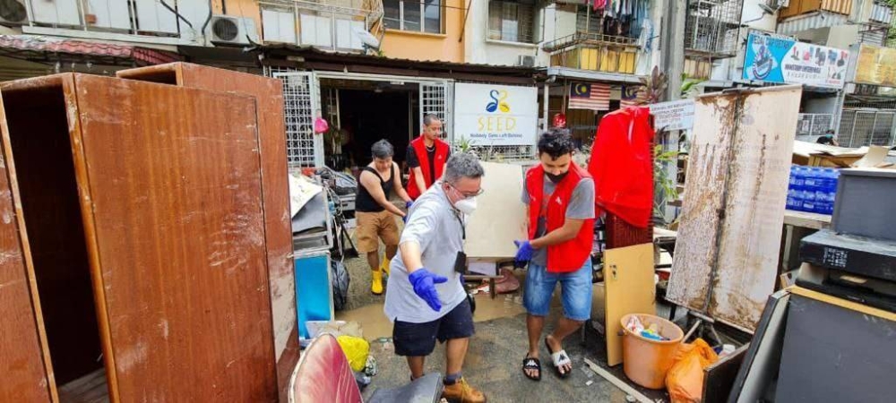 The aftermath of last December’s flood which has completely submerged the whole Seed Foundation Malaysia’s office in Jalan Tiong Nam. — Picture courtesy of Seed Foundation Malaysia