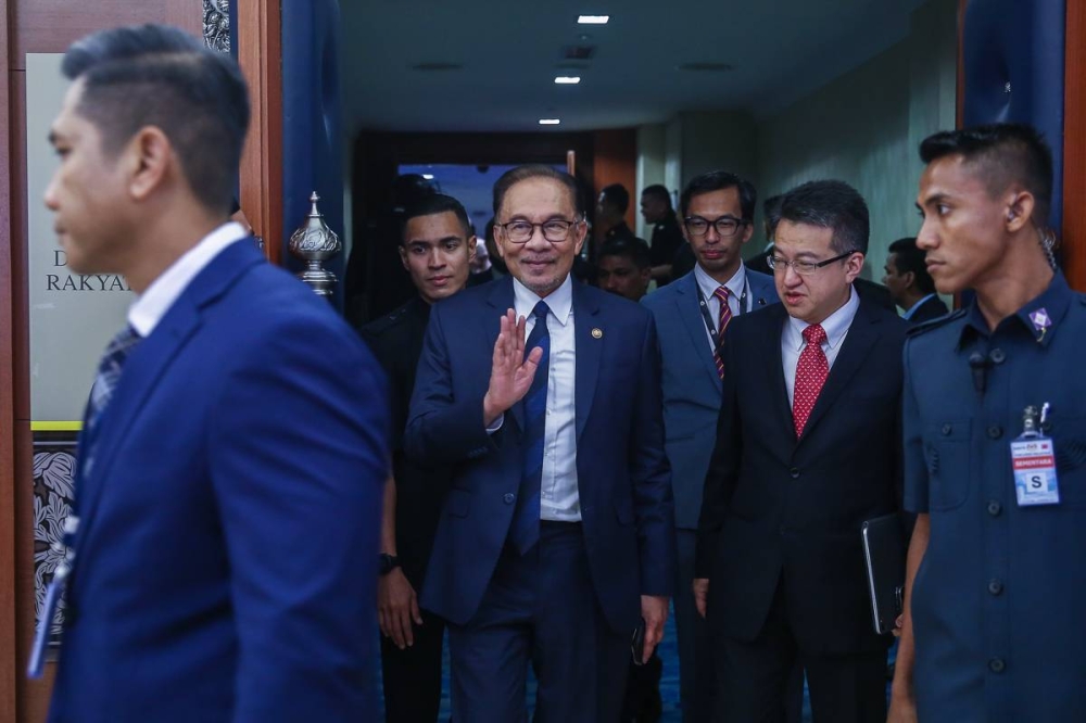 Prime Minister Datuk Seri Anwar Ibrahim is pictured at Parliament building in Kuala Lumpur December 19, 2022. — Picture by Yusof Mat Isa