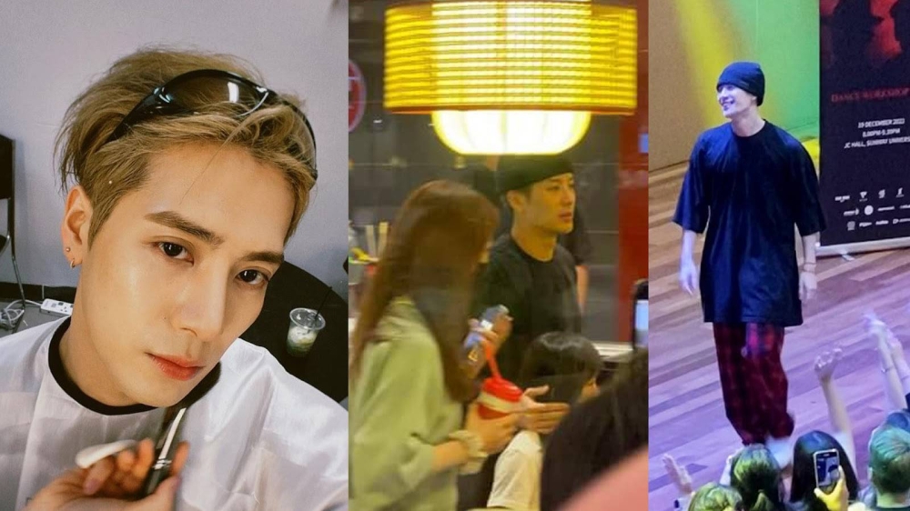 Jackson Wang spotted hanging out in IOI City Mall after his dance workshop at Sunway University. — Picture via Instagram/jacksonwang852g7 and /sunwayuniversity and Twitter/CharzLe