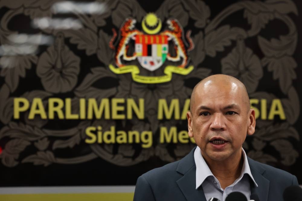 Minister in the Prime Minister’s Department (Sabah, Sarawak Affairs and Special Functions) Datuk Armizan Mohd Ali speaks during a press conference at Parliament building, December 20, 2022. — Bernama pic 