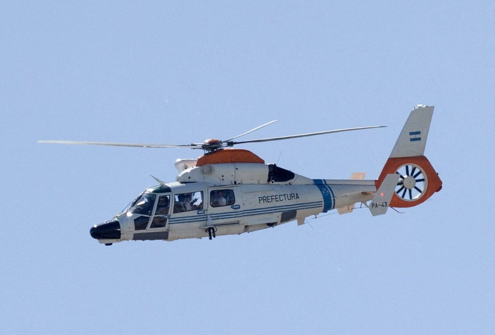 A police helicopter is seen carrying members of the Argentina team after the the victory parade was cancelled in Buenos Aires December 20, 2022. — Reuters pic