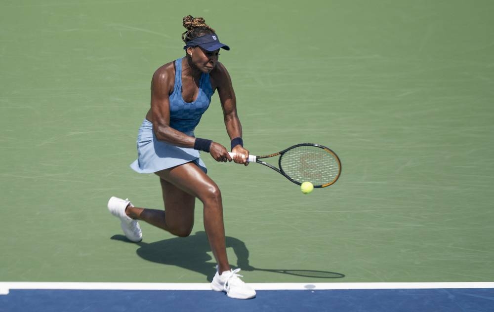 Venus Williams returns the ball in her match against Karolina Pliskova at the Western & Southern Open at the Lindner Family Tennis Centre, Cincinnati August 16, 2022. — Reuters pic 