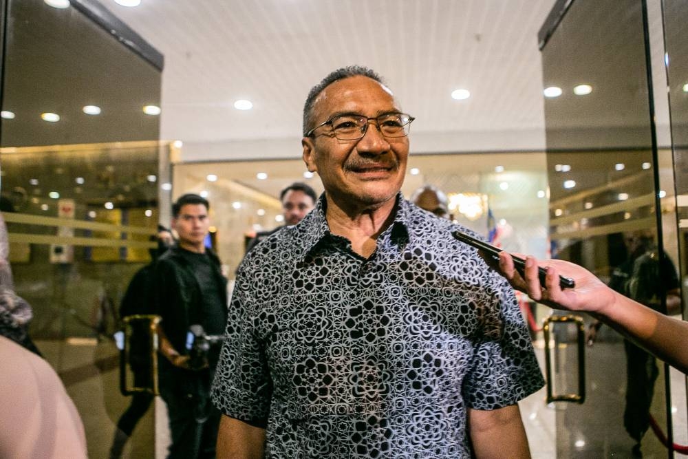 BN treasurer-general Datuk Seri Hishammuddin Hussein leaves at the WTC Kuala Lumpur November 19, 2022. — Picture by Hari Anggara