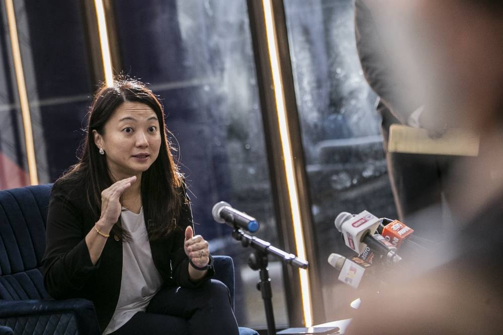 Youth and Sports Minister Hannah Yeoh speaks to the media in Putrajaya December 6, 2022. — Picture by Hari Anggara