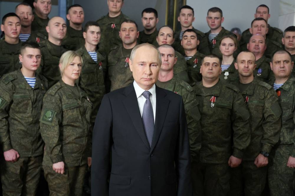 Russian President Vladimir Putin makes his annual New Year address to the nation at the headquarters of the Southern Military District in Rostov-on-Don, Russia December 31, 2022. — Sputnik/Mikhail Klimentyev/Kremlin/Reuters pic