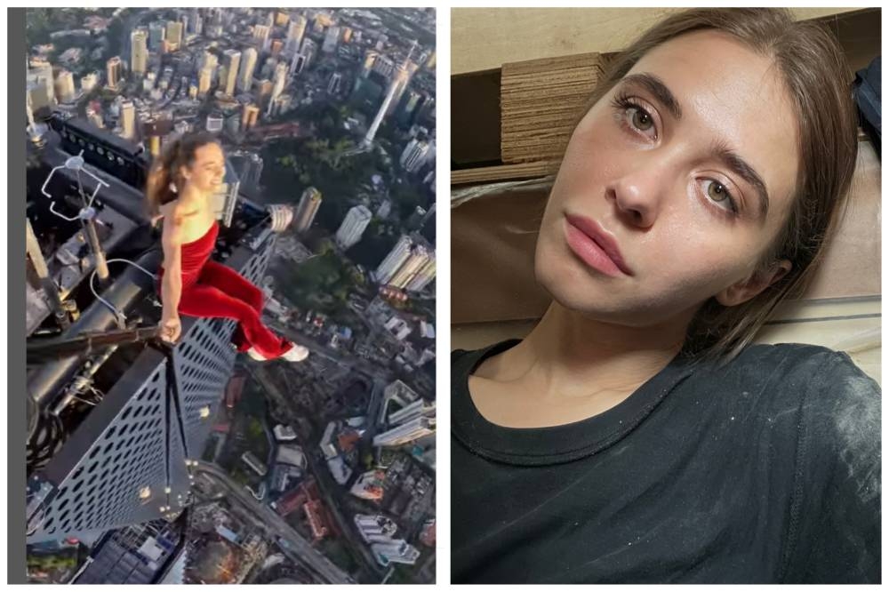 Russian daredevil Angela Nikolau spent over 25 hours to climb Merdeka 118. — Picture via Twitter/AngelaNikolau