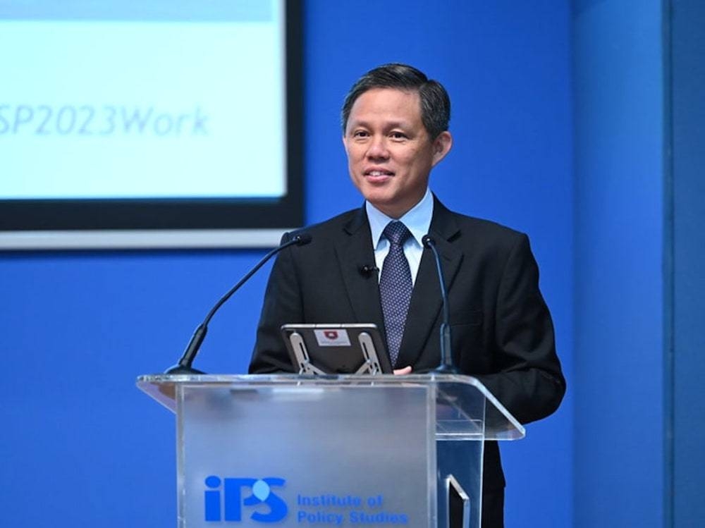 Singapore Education Minister Chan Chun Sing speaking at the Singapore Perspectives 2023 forum. — Singapore’s Institute of Policy Studies