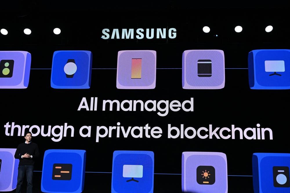 Shin Baik, Principal Engineer of the Security Team at Samsung Electronics, speaks at the Samsung press conference during the Consumer Electronics Show (CES) in Las Vegas, Nevada, on January 4, 2023. — AFP pic